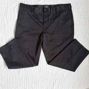 Dockers Signature Khaki Pants 42x30 Black Classic Fit Flat Front NWOT